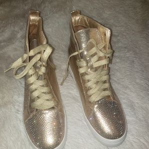 Gold glitter hidden heel sneaker